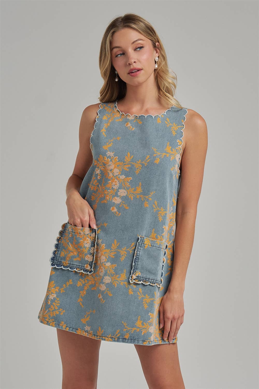 Floral Denim Dress
