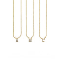18K Gold Dainty Shiny Initial Necklace