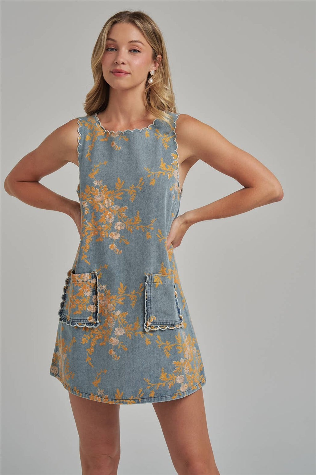 Floral Denim Dress