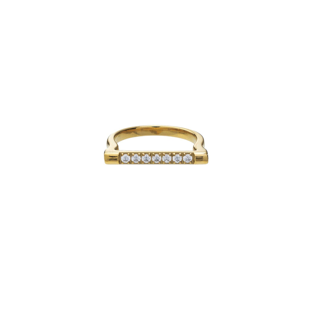 Waterproof Gold Tennis Bar Ring
