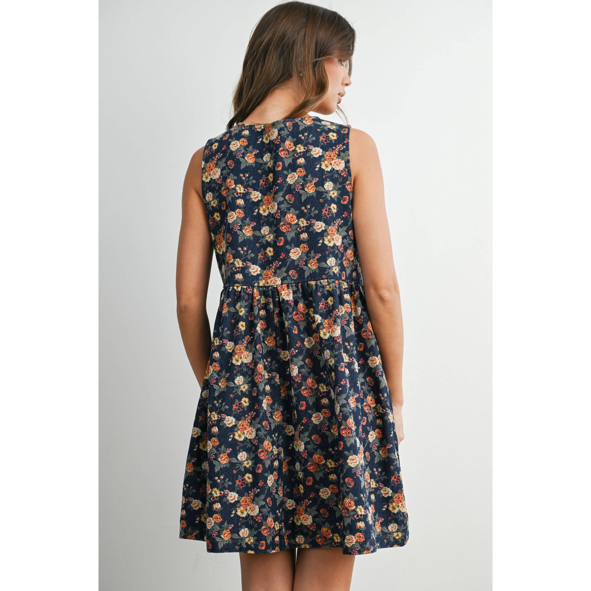 Floral Tie-Front Babydoll Dress