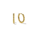 18K Gold Dainty Beaded Hoops